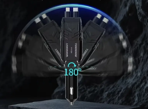 CARGADOR PARA AUTO RETRACTIL 4 EN 1